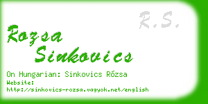 rozsa sinkovics business card